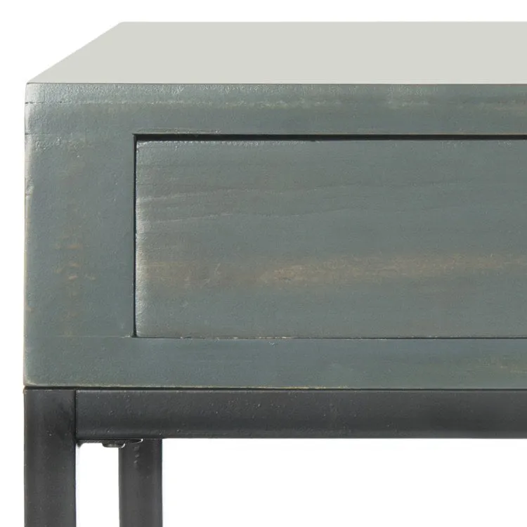 Adena End Table with Storage Drawer - Steel Teal