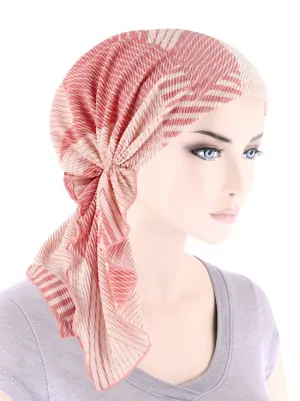 BELLA-770#The Bella Scarf Plisse Patchwork Coral