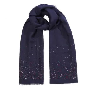 Multi Diamante Navy Scarf